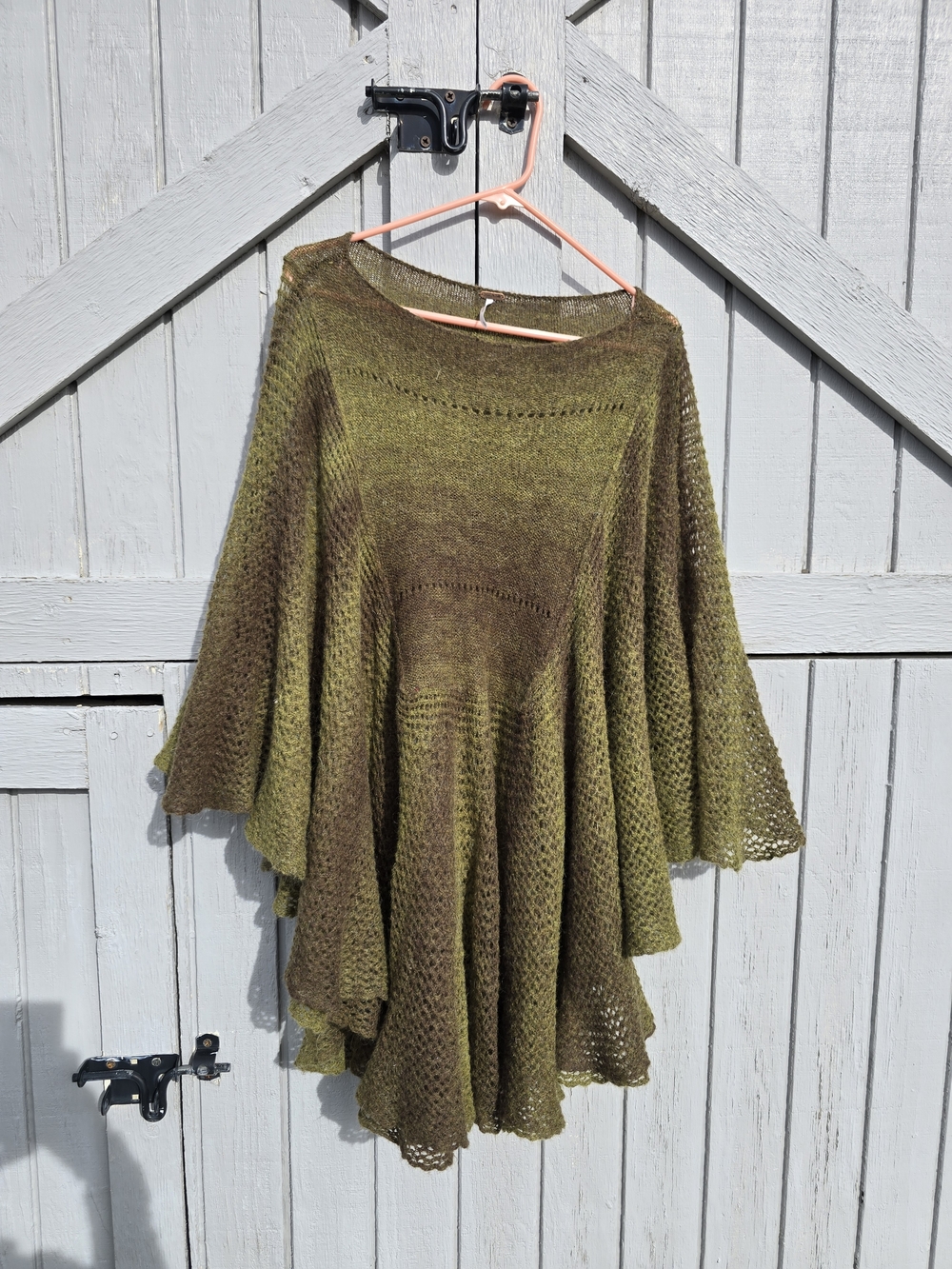 Free People Olive Green Knit Poncho